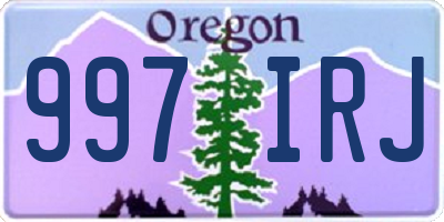 OR license plate 997IRJ