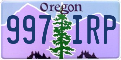 OR license plate 997IRP