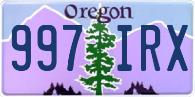 OR license plate 997IRX