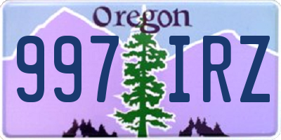 OR license plate 997IRZ