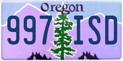 OR license plate 997ISD