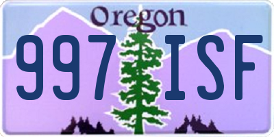 OR license plate 997ISF