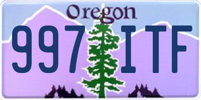 OR license plate 997ITF