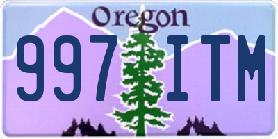 OR license plate 997ITM