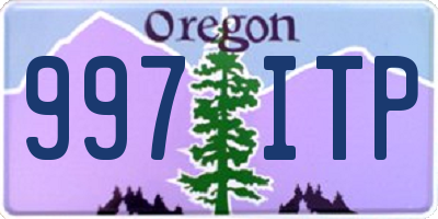 OR license plate 997ITP
