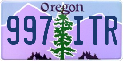 OR license plate 997ITR