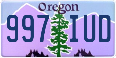 OR license plate 997IUD