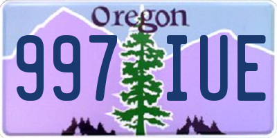 OR license plate 997IUE