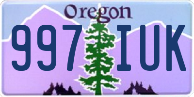 OR license plate 997IUK