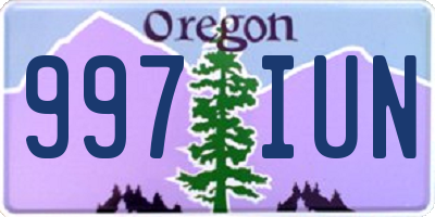 OR license plate 997IUN