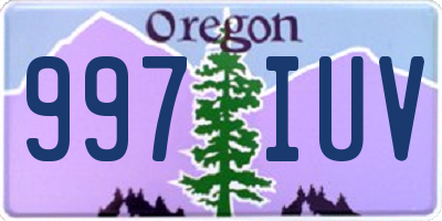 OR license plate 997IUV