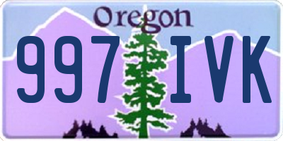 OR license plate 997IVK