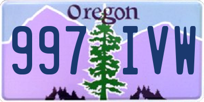 OR license plate 997IVW