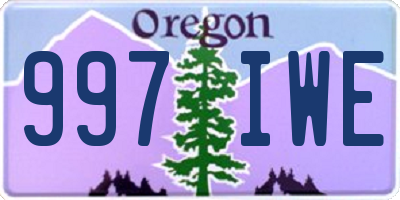 OR license plate 997IWE