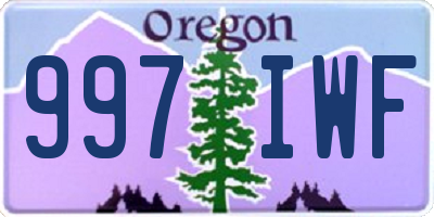 OR license plate 997IWF