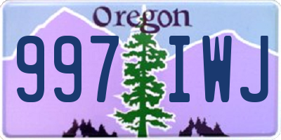 OR license plate 997IWJ