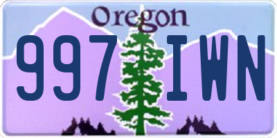 OR license plate 997IWN