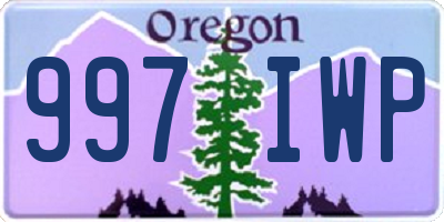 OR license plate 997IWP