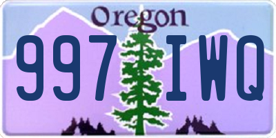 OR license plate 997IWQ