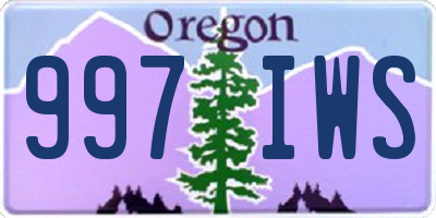 OR license plate 997IWS