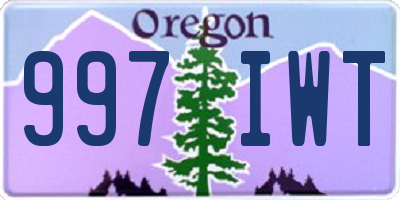 OR license plate 997IWT