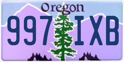 OR license plate 997IXB