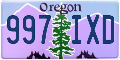 OR license plate 997IXD