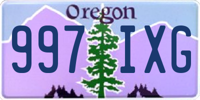 OR license plate 997IXG