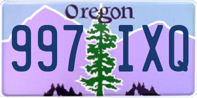 OR license plate 997IXQ