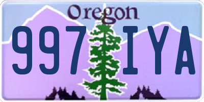 OR license plate 997IYA