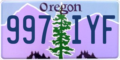 OR license plate 997IYF