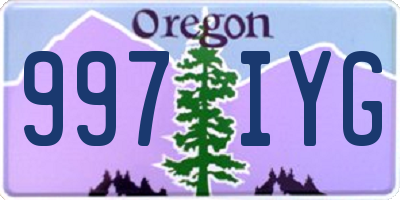 OR license plate 997IYG