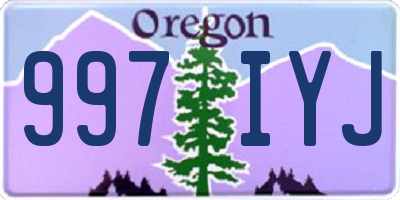 OR license plate 997IYJ