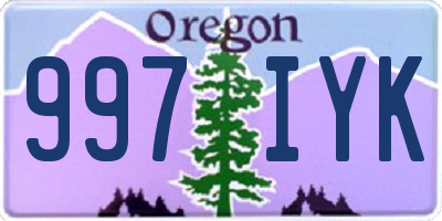 OR license plate 997IYK