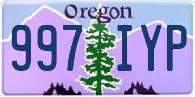 OR license plate 997IYP