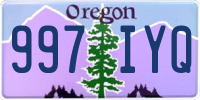 OR license plate 997IYQ