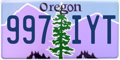 OR license plate 997IYT