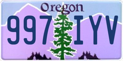 OR license plate 997IYV