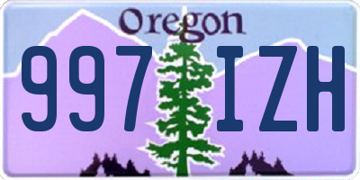 OR license plate 997IZH