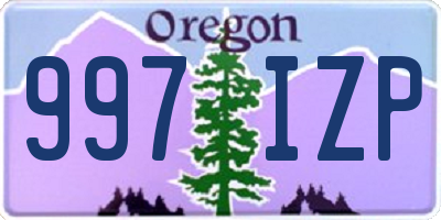 OR license plate 997IZP