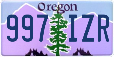 OR license plate 997IZR