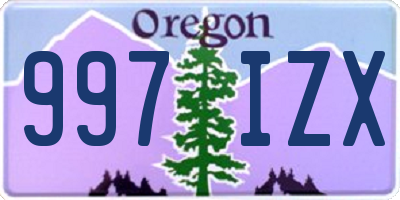 OR license plate 997IZX