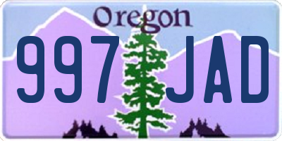 OR license plate 997JAD