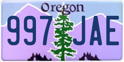 OR license plate 997JAE