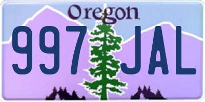 OR license plate 997JAL
