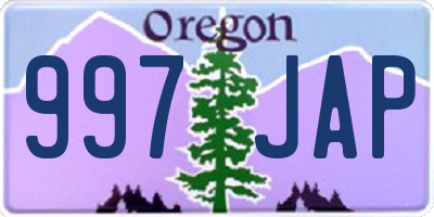 OR license plate 997JAP