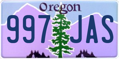 OR license plate 997JAS