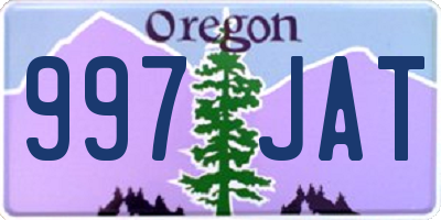 OR license plate 997JAT