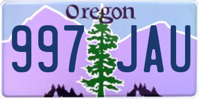 OR license plate 997JAU