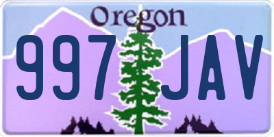 OR license plate 997JAV